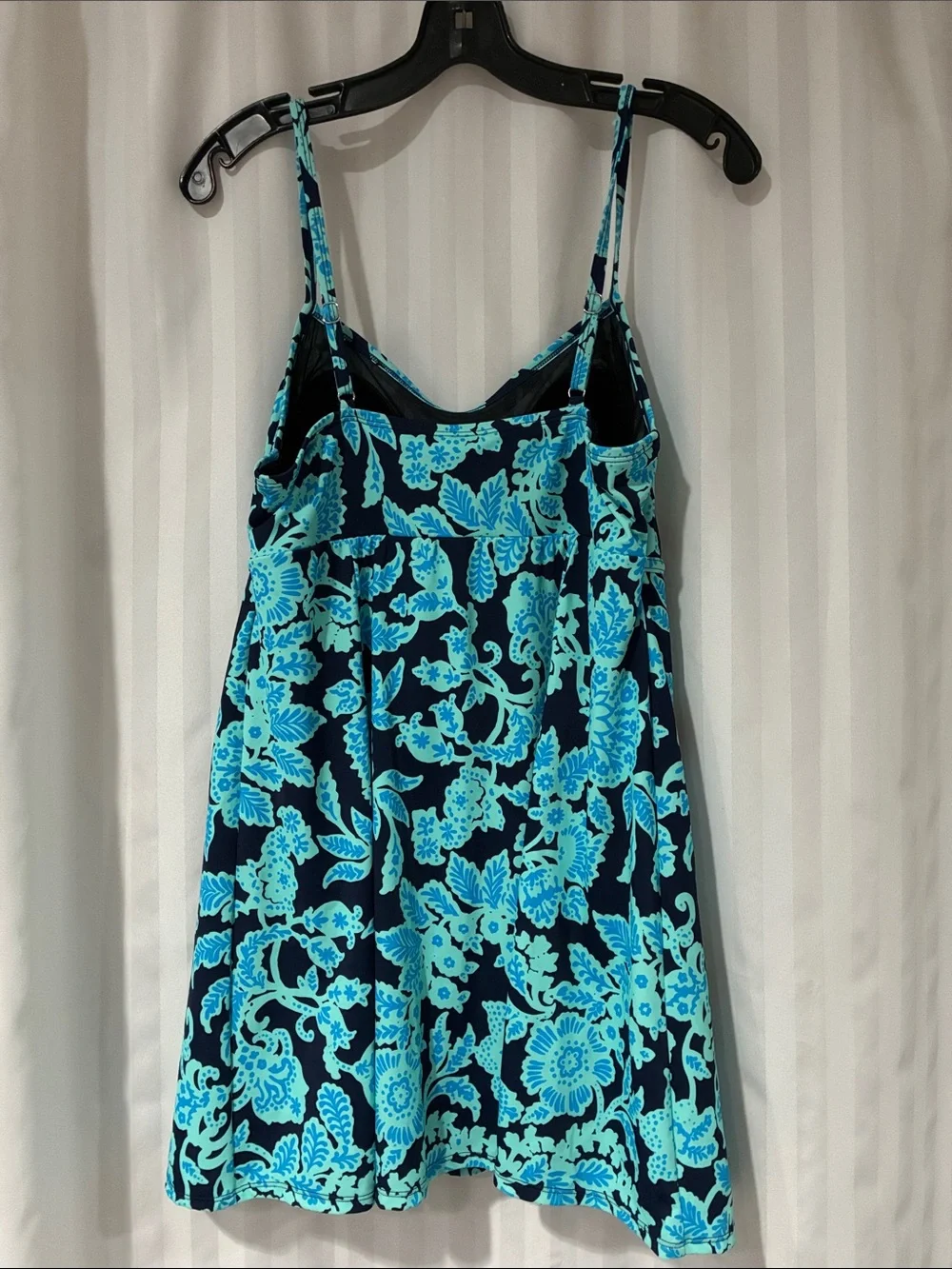 Swim Solutions Blue & Turquoise Floral One-Piece Swimdress - Picture 6 of 11